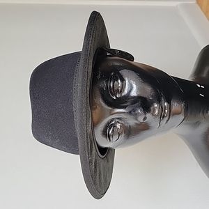 Trilby by Ashbury Hats Black Felt leather suede fedora Made in USA